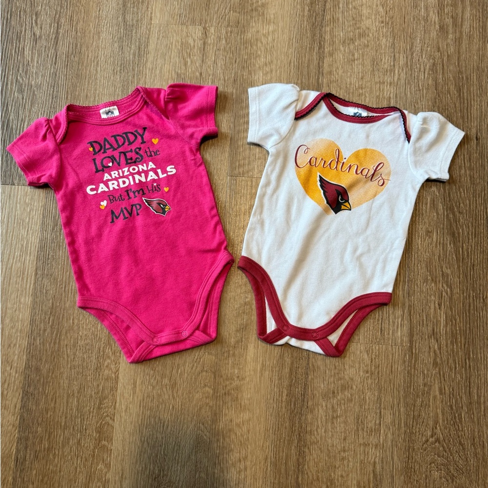 NFL Arizona Cardinals Pink and White Bodysuit Set